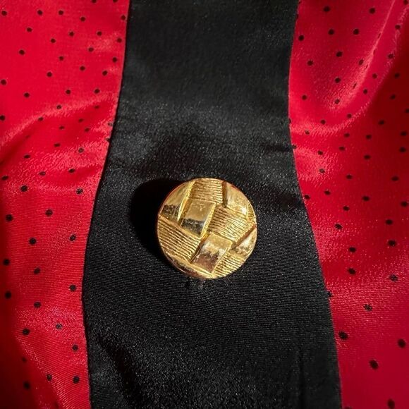 Vintage Andrea Gayle Two Piece Red & Black Dotted Skirt Set - Picture 16 of 16